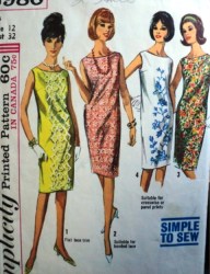 5980 65 SLVLSS NO COLLAR SIMPLE SHIFT DRESS PATTERN 12 32